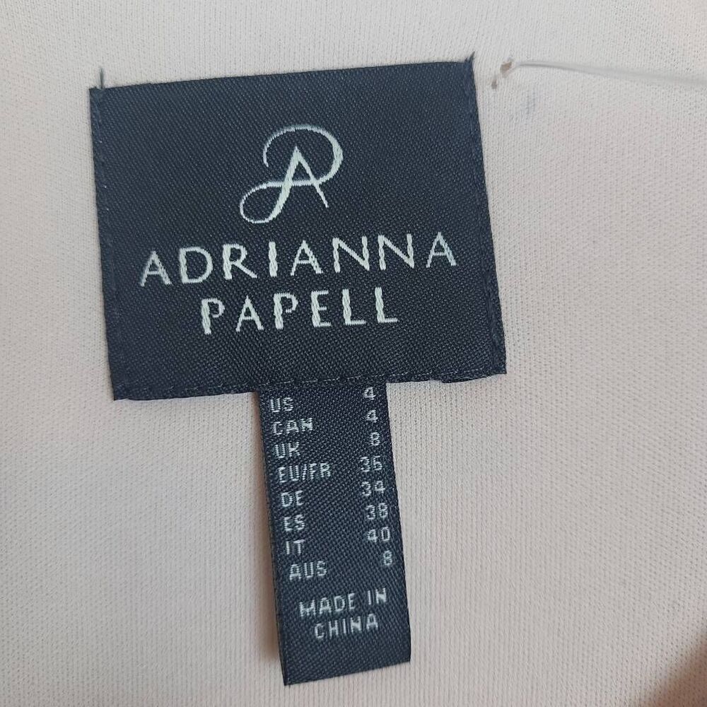 NWT Adrianna Papell High Low Dress Pink Size 4 Divine Crepe Formal Sweetheart - Picture 4 of 8